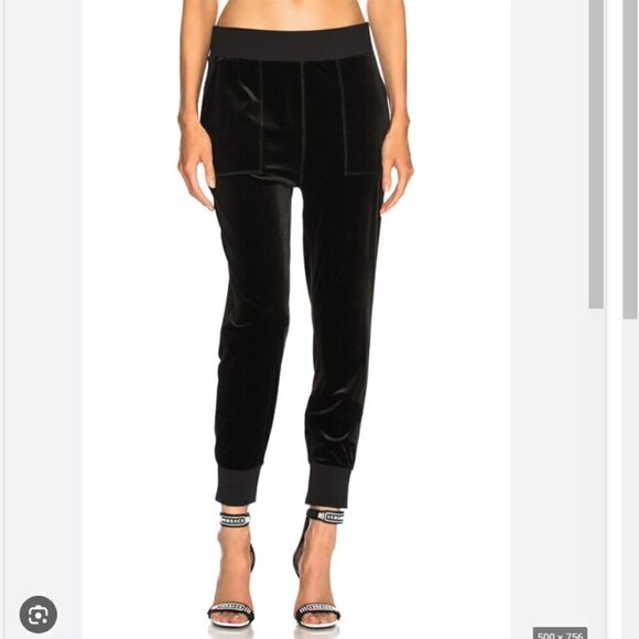Rag & Bone Jean | Velvet Scout Jogger Pants Pull-On Velour Black Size S - Picture 2 of 13